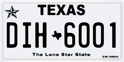 TX license plate DIH6001