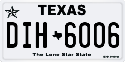 TX license plate DIH6006