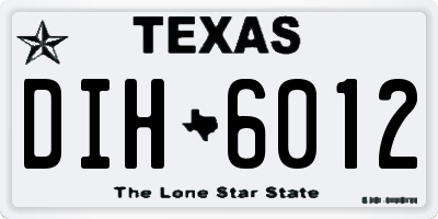 TX license plate DIH6012