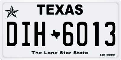 TX license plate DIH6013