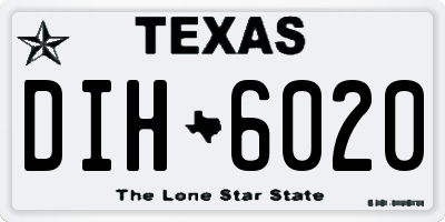 TX license plate DIH6020
