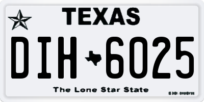TX license plate DIH6025