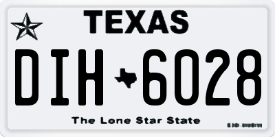 TX license plate DIH6028