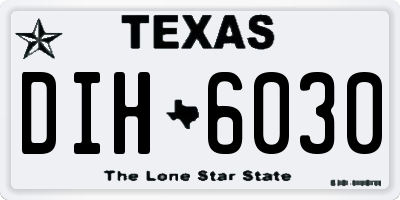 TX license plate DIH6030