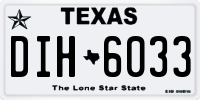 TX license plate DIH6033