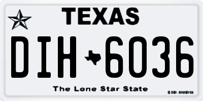 TX license plate DIH6036