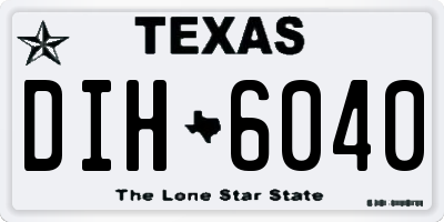 TX license plate DIH6040