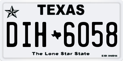 TX license plate DIH6058