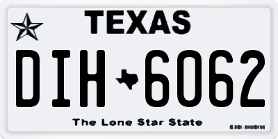 TX license plate DIH6062