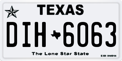 TX license plate DIH6063
