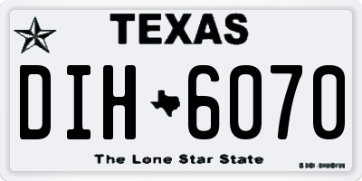 TX license plate DIH6070