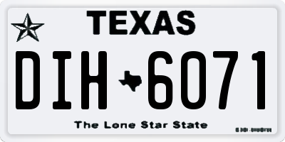 TX license plate DIH6071