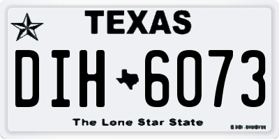 TX license plate DIH6073