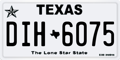 TX license plate DIH6075