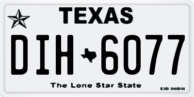 TX license plate DIH6077