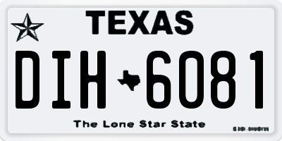 TX license plate DIH6081