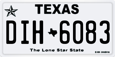 TX license plate DIH6083