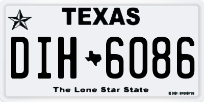TX license plate DIH6086