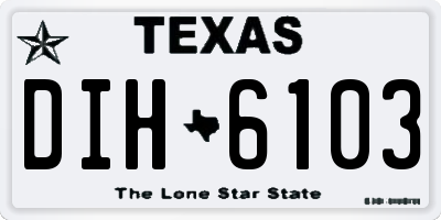 TX license plate DIH6103