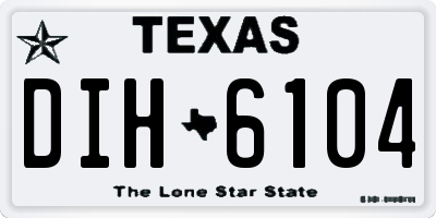 TX license plate DIH6104
