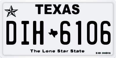 TX license plate DIH6106