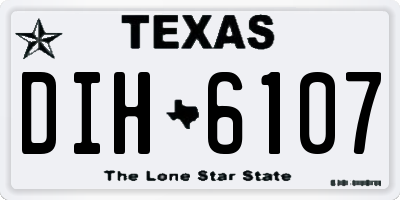 TX license plate DIH6107