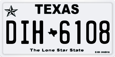 TX license plate DIH6108