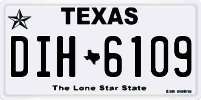 TX license plate DIH6109
