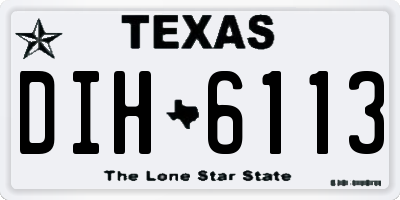 TX license plate DIH6113