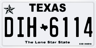 TX license plate DIH6114