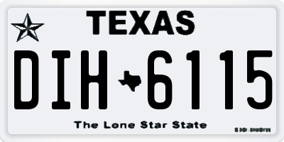 TX license plate DIH6115