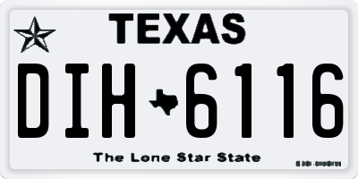 TX license plate DIH6116