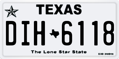 TX license plate DIH6118