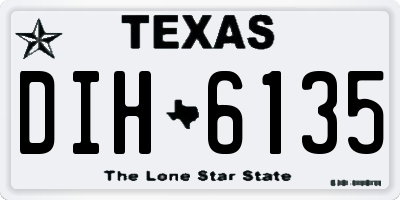 TX license plate DIH6135