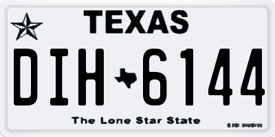 TX license plate DIH6144