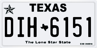TX license plate DIH6151