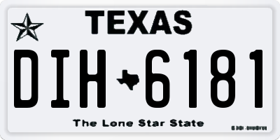 TX license plate DIH6181