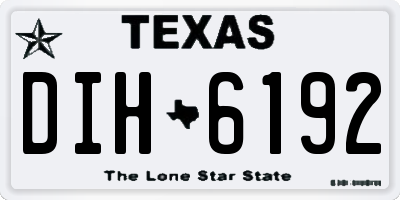 TX license plate DIH6192