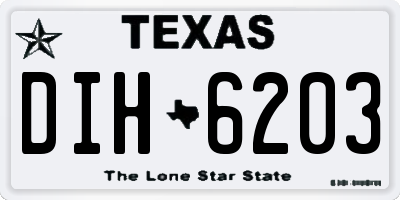 TX license plate DIH6203