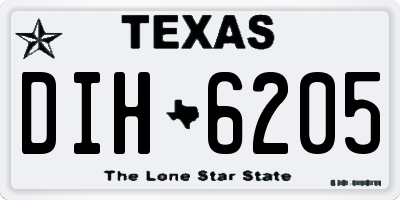TX license plate DIH6205