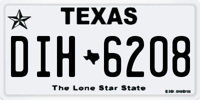 TX license plate DIH6208