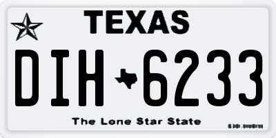 TX license plate DIH6233