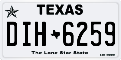 TX license plate DIH6259