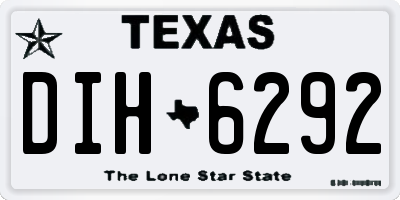 TX license plate DIH6292