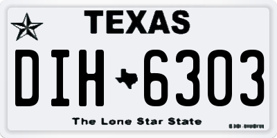 TX license plate DIH6303