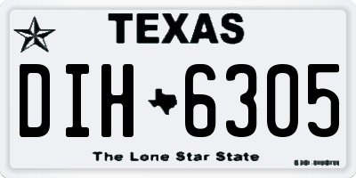 TX license plate DIH6305