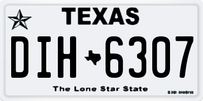 TX license plate DIH6307