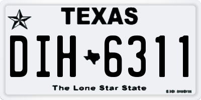 TX license plate DIH6311