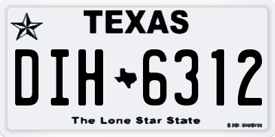 TX license plate DIH6312