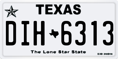 TX license plate DIH6313